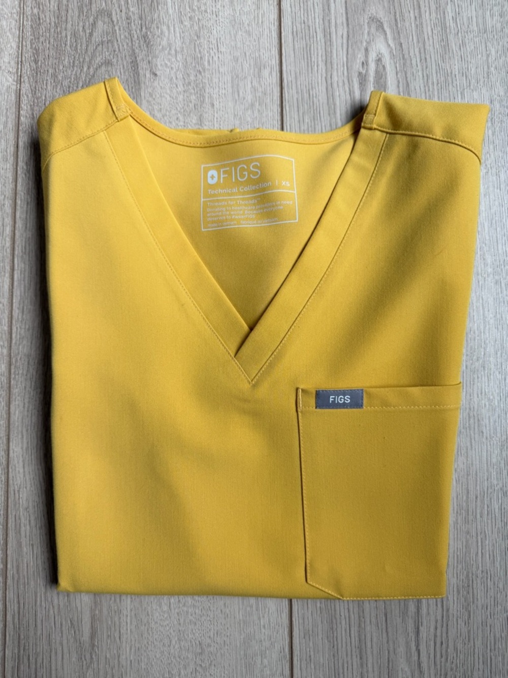 FIGS - V-Neck Scrub top in Mustard Yellow